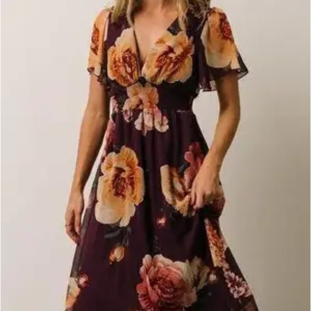 Baltic Born Purple Flutter sleeve dress